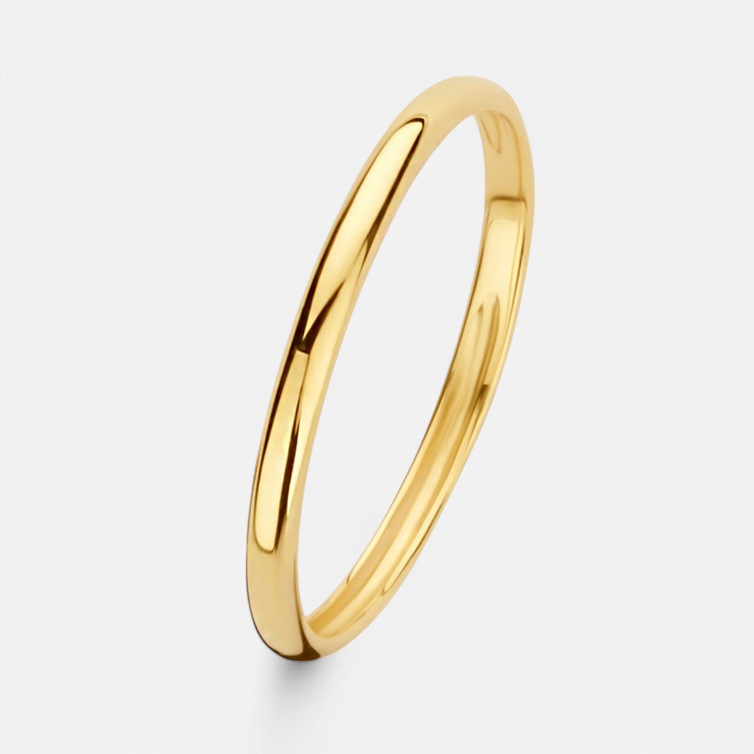 Luqro | Bague de Mariage en Argent Sterling 2mm pour Femmes