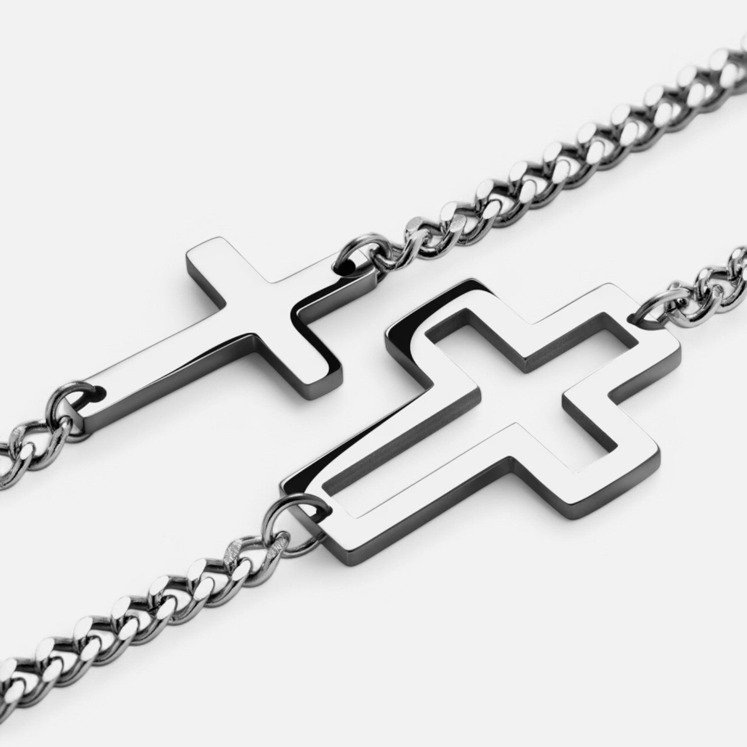 Luqro | Bracelet croisé à double chaîne pour hommes