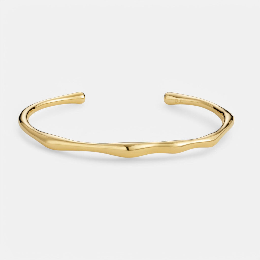 Luqro | Bracelet Bangle en Bambou Doré pour Femmes