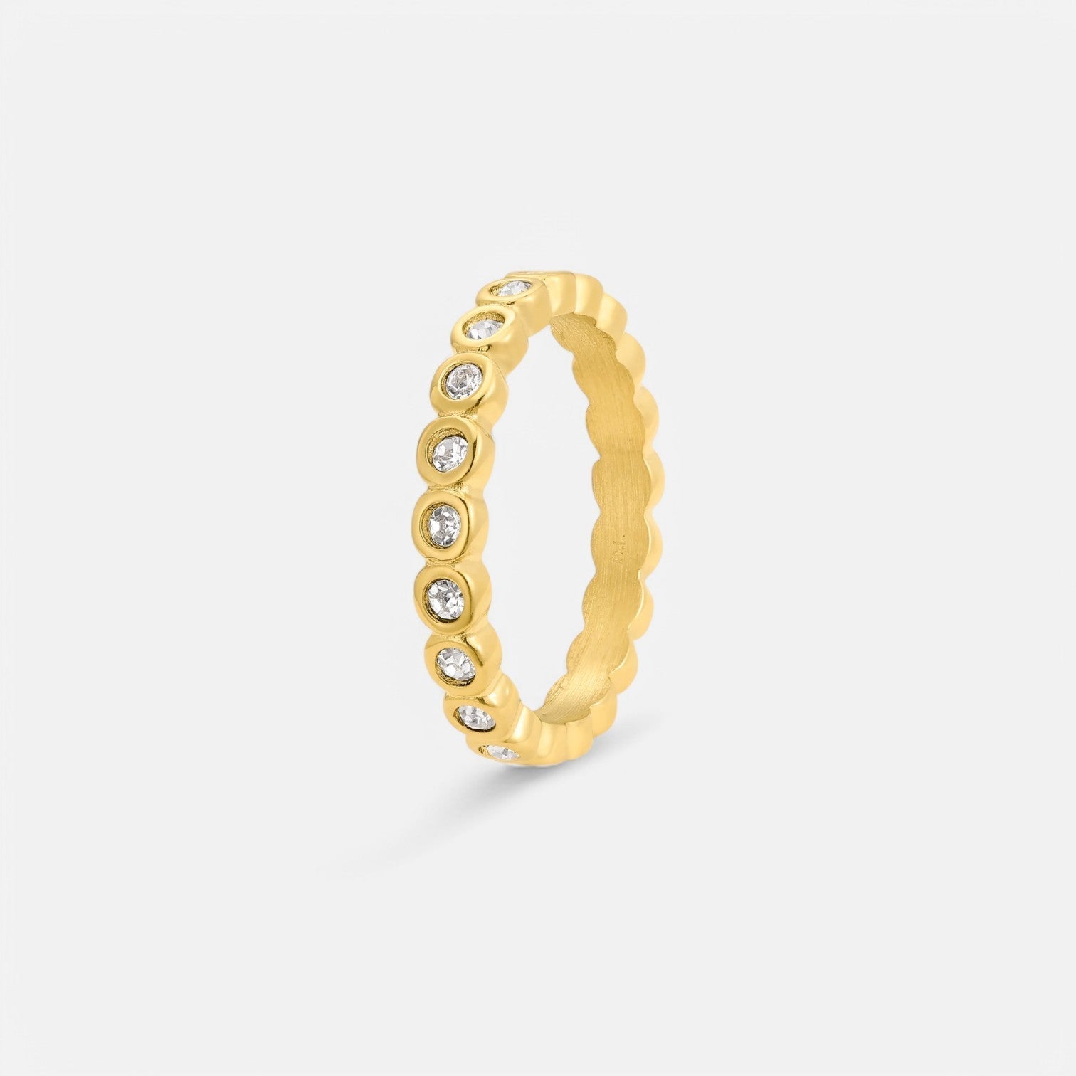 Luqro | Bague de Tennis Dorée pour Femmes