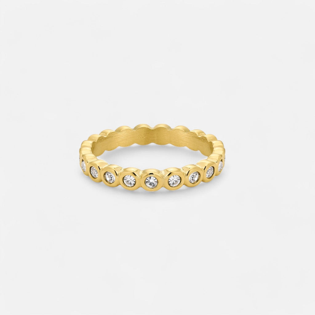 Luqro | Bague de Tennis Dorée pour Femmes