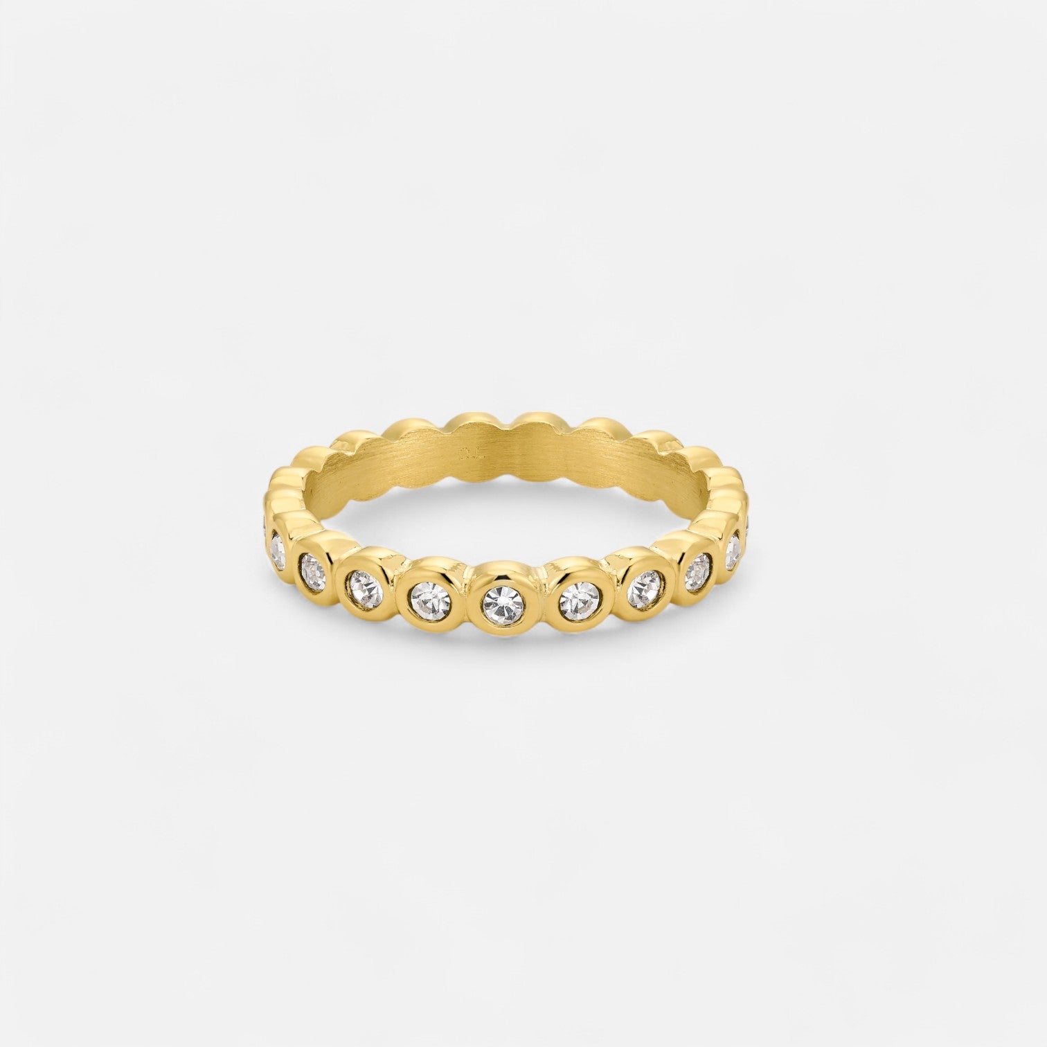 Luqro | Bague de Tennis Dorée pour Femmes