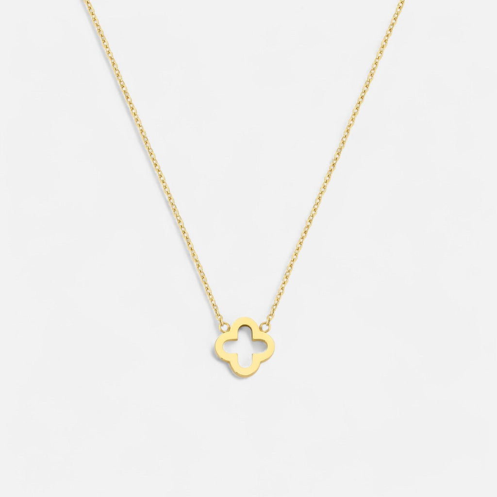 Luqro | Collier Pendentif Trèfle Doré Classique pour Femmes