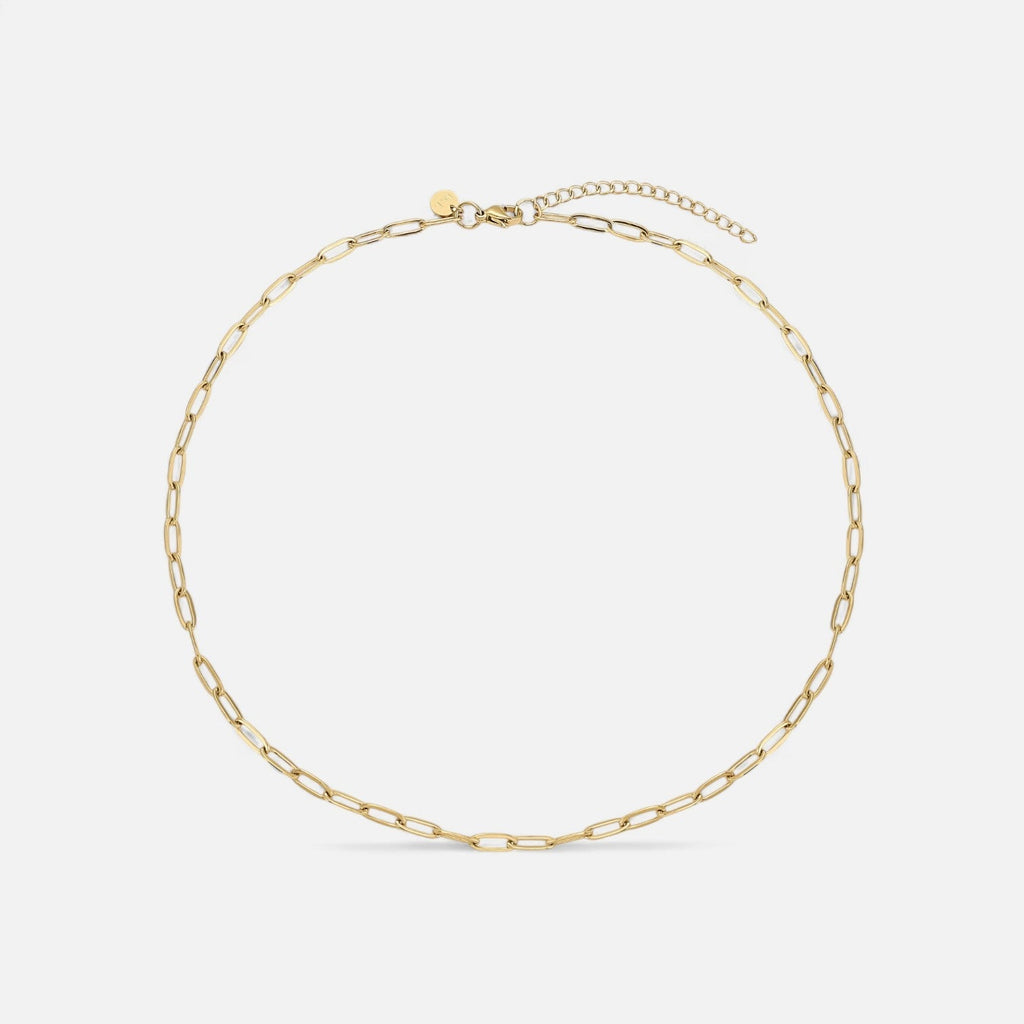 Luqro | Collier en Papier Agrafe Doré pour Femmes 4MM