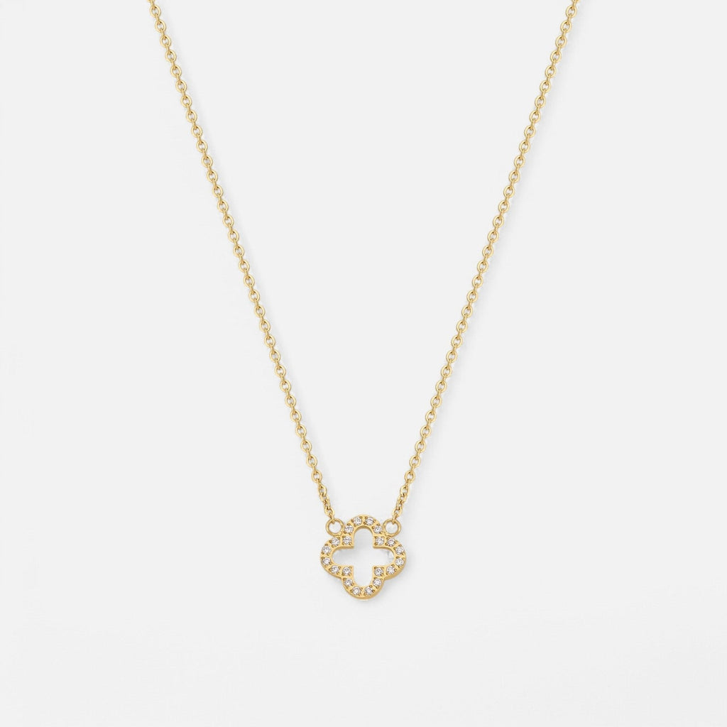 Luqro | Collier Pendentif Trèfle Pavé Doré pour Femmes