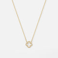 Luqro | Collier Pendentif Trèfle Pavé Doré pour Femmes