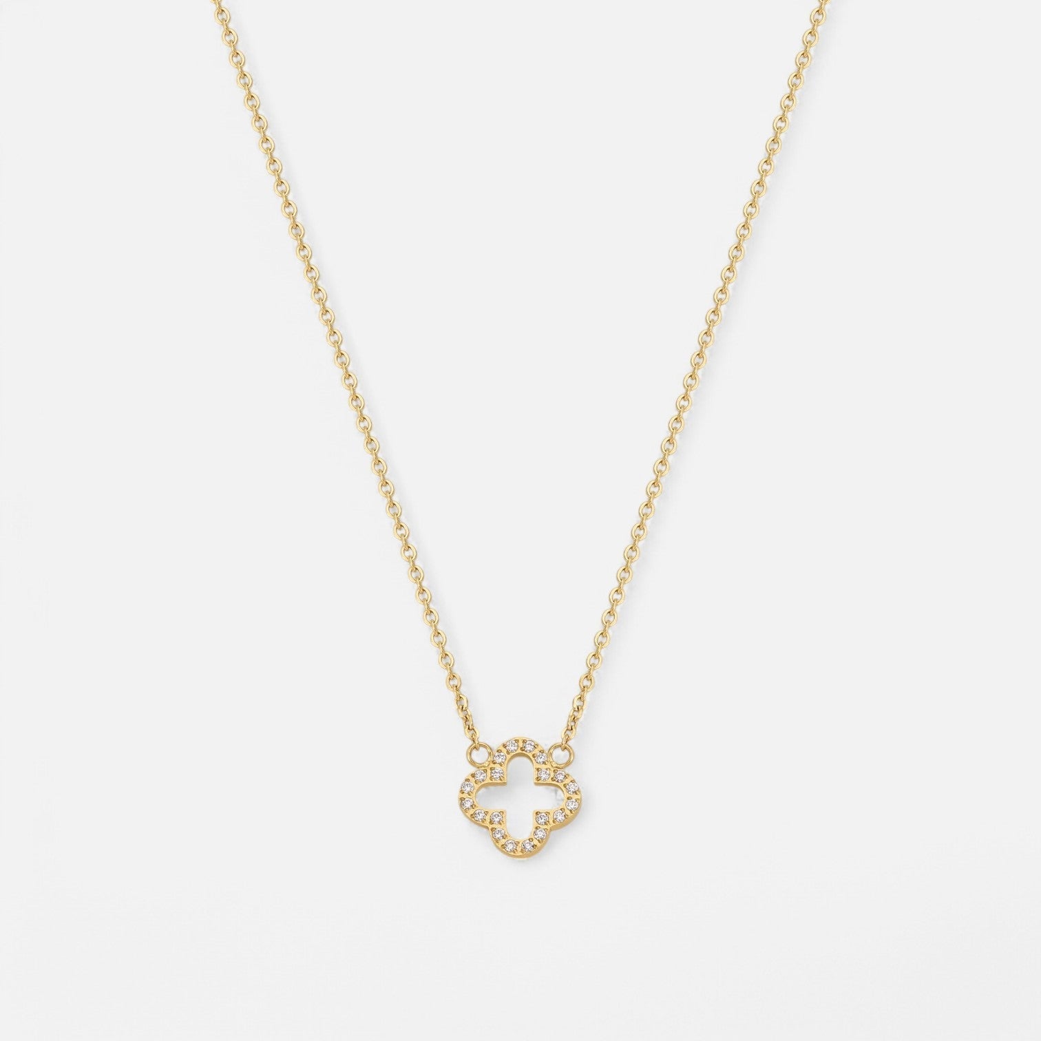 Luqro | Collier Pendentif Trèfle Pavé Doré pour Femmes