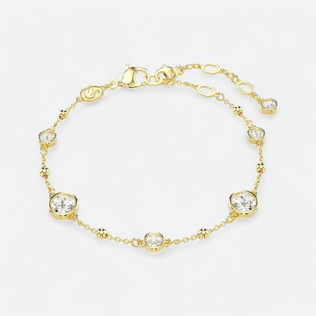 Luqro | Bracelet en métal jaune et cristal pour femmes