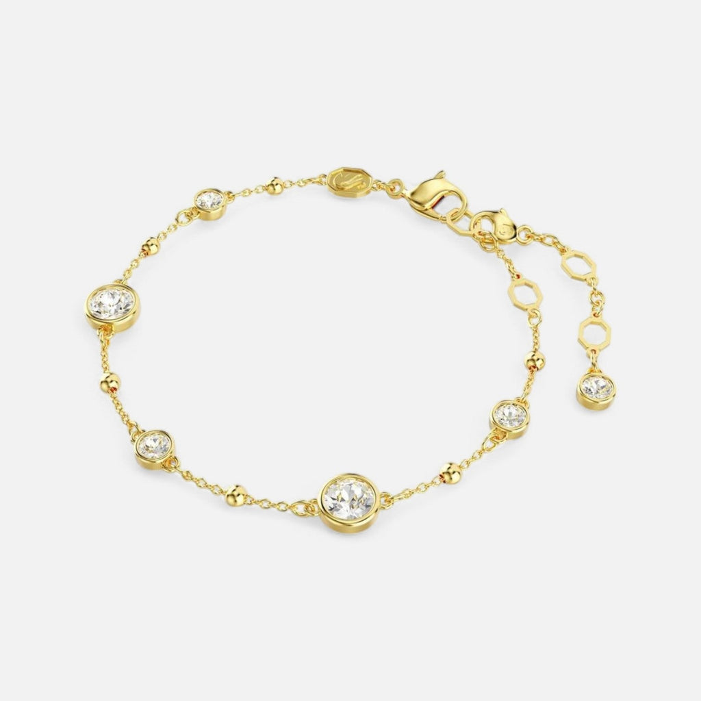 Luqro | Bracelet en métal jaune et cristal pour femmes