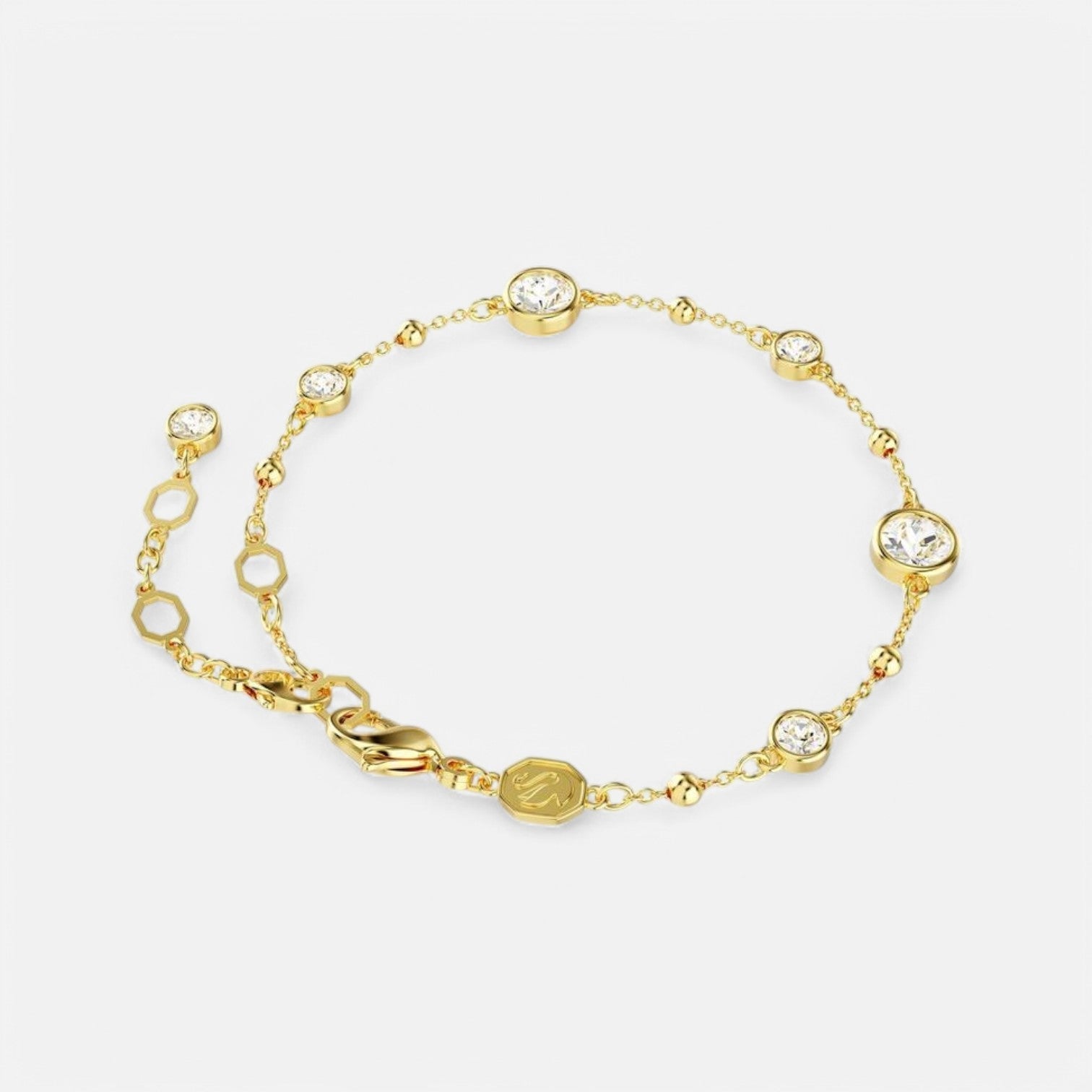 Luqro | Bracelet en métal jaune et cristal pour femmes