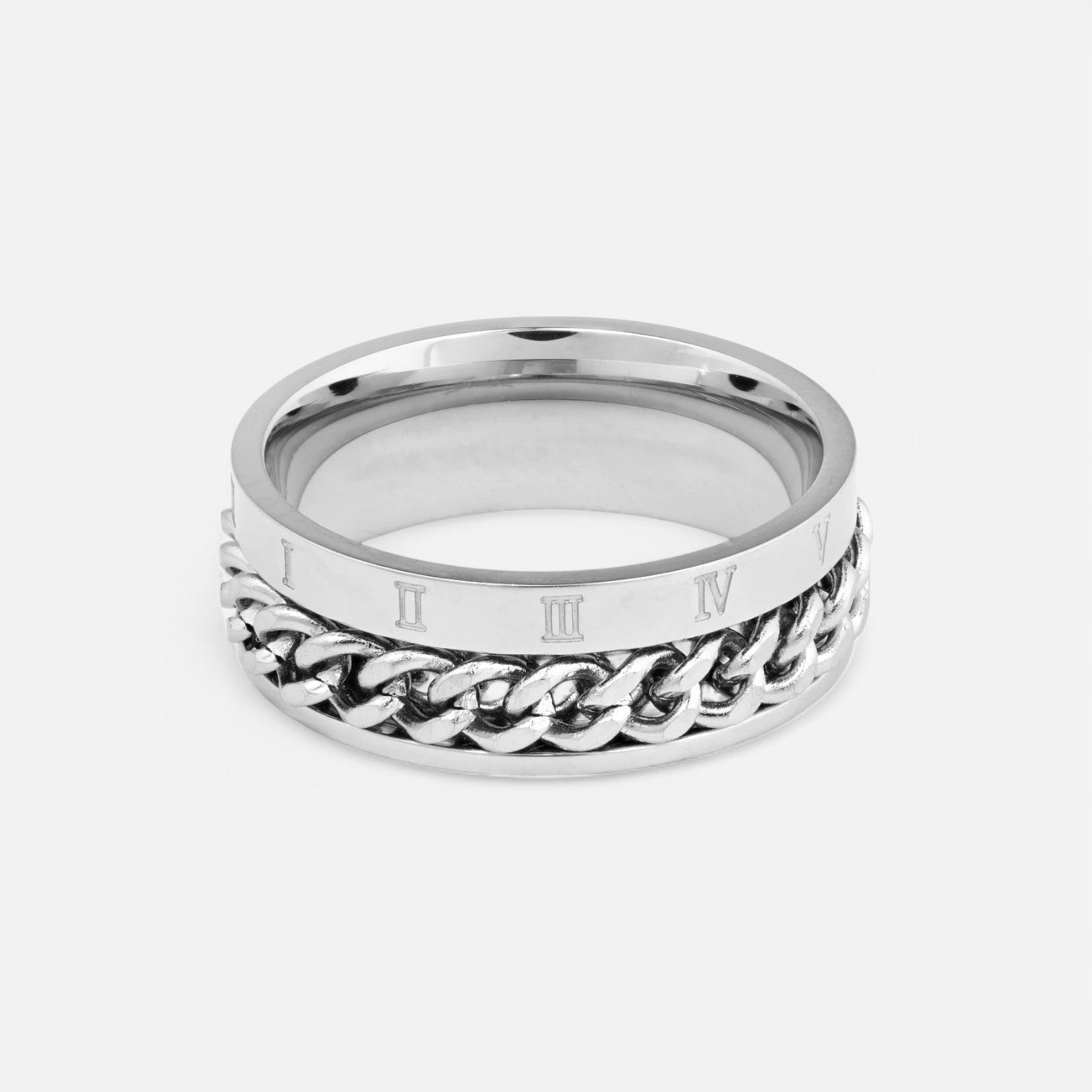 Luqro | Bague en Chaîne Romaine pour Hommes