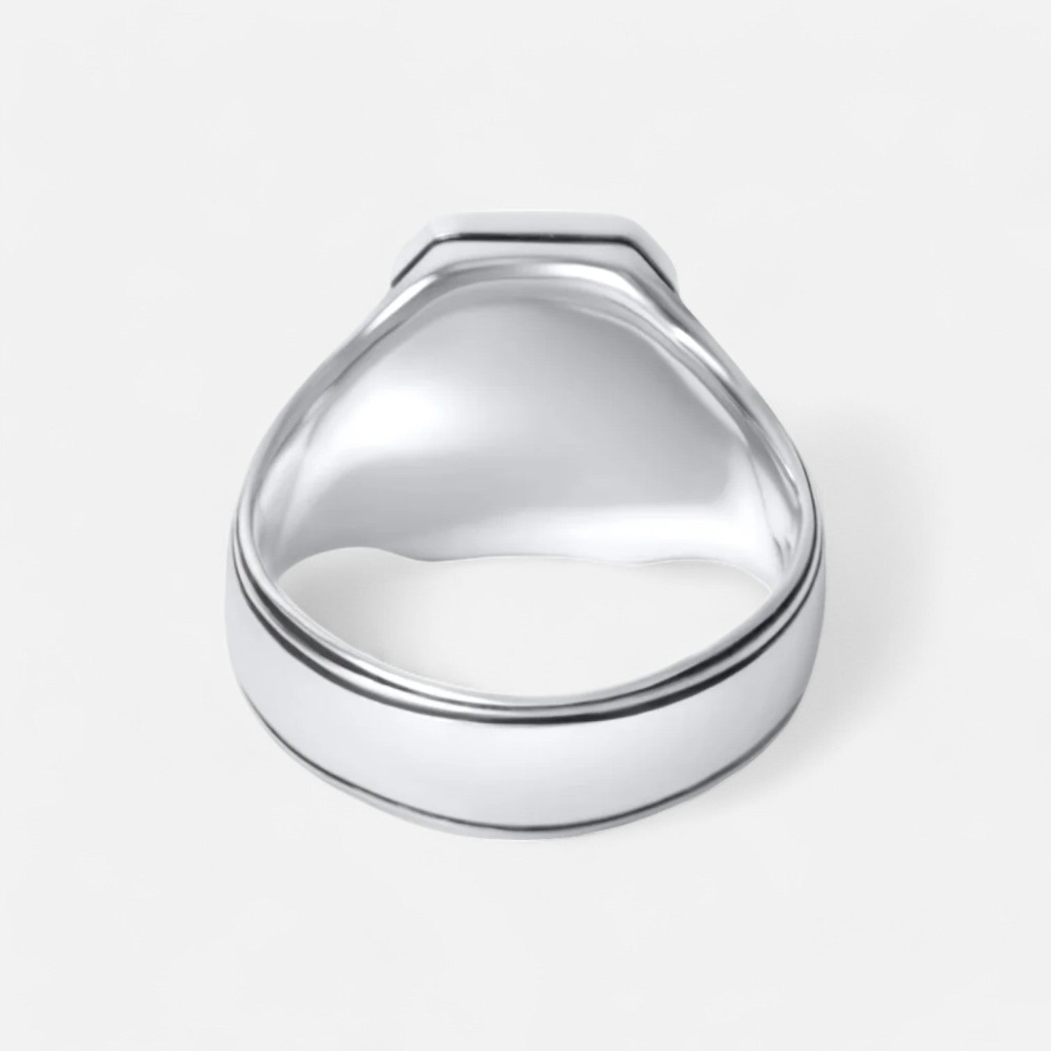 Luqro | Bague Signet Argent Noir pour Homme