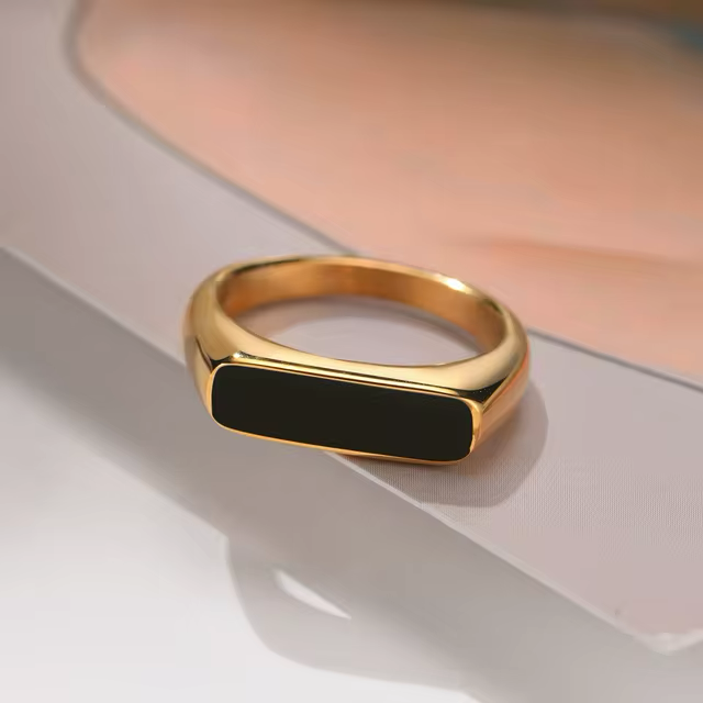 Luqro | Bague de Sceau en Onyx pour Homme
