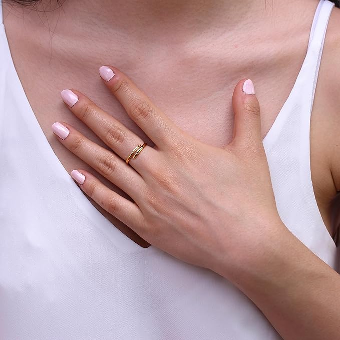 Luqro | Bague Midi Ajustable en Argent 2mm pour Femmes